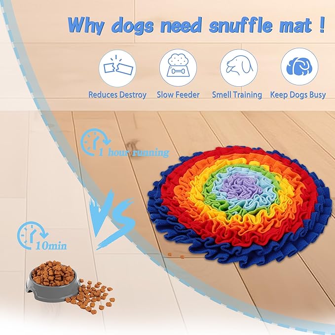 2 Pcs Snuffle Mat for Dogs, Pet Slow Feeding Interactive Toys for Smell Training, Foraging Skills, Suitable for Puppy or Cat (Large 50cm)