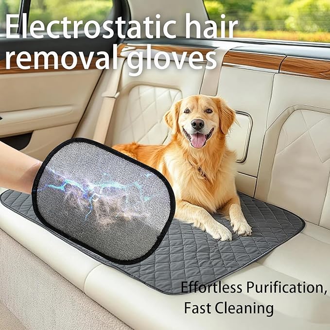 3pcs Reusable Electrostatic Pet Hair Remover Glove - Cat & Dog Grooming Gloves for Deshedding, Washable Hair Removal Tool for Furniture, Carpet, Clothes