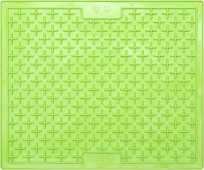 LickiMat X Large Breed Buddy Dog Lick Mat, Dog Calmer, Slow Feeder, Anxiety Reliever Alternative to Puzzle Toys, Slow Feeding Bowls. Use Peanut Butter, Wet, Raw, Mixed Food, Healthy Treats - Green