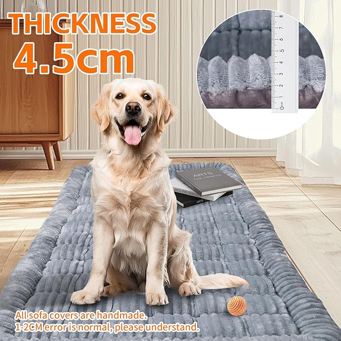 Dog Car Seat Cover for Back Seat, Dog Bed for Car, Non-Slip Travel Pet Mat, Fit for Backseat Extenders and Seat Protectors (Grey)