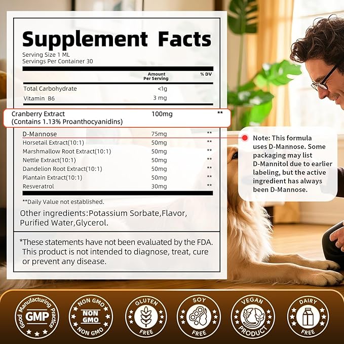 (2 Pack) Poppaw Dog UTI Treatment & Urinary Tract Support, High Cranberry Extract, 9-in-1 Natural Herbal, Vitamin B6 for Urine pH Balance, Bladder & Kidney Function, Bacon Flavor, 2 OZ