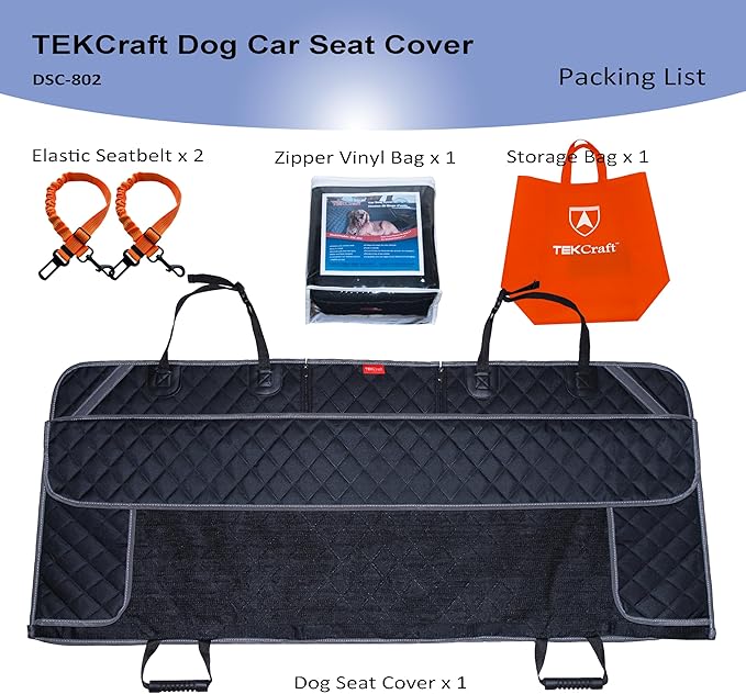 Dog Car Seat Cover Pet Back seat Cover for Dogs Rear Seat Cover Backseat Protector Auto Bench Covers Waterproof Protectors Universal Accessories fit for Cars SUVs Trucks