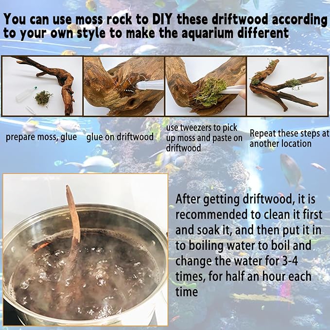 Hamiledyi Aquarium Driftwood, Natural Large 7-15in Coral Driftwood for Aquarium Decor Reptile Tank Decor Terrarium Ornament Wood Branch Trunk Stump for Fish Betta Lizard