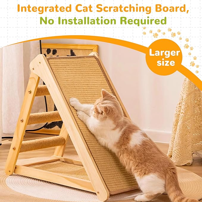 Large Sisal Cat Scratching Post, Durable Cat Scratcher for Large Cats, No Assembly Vertical Cat Scratcher, Kitten Scratching Post