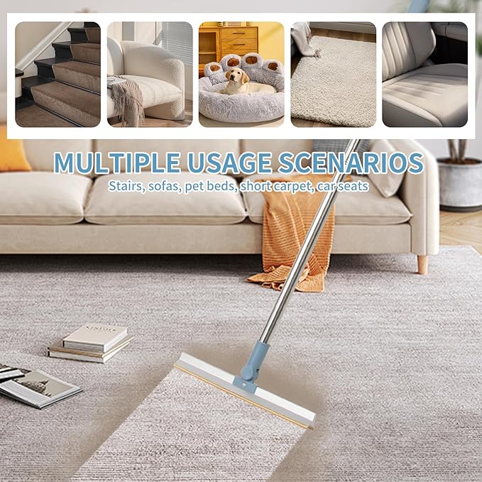 Pet Hair Remover, Dog Cat Hair Remover, Portable Carpet Scraper, Fuzz Rollers Hairball Shaver Brush for Carpets, Car Mat, Couch, Pet Bed, Furniture