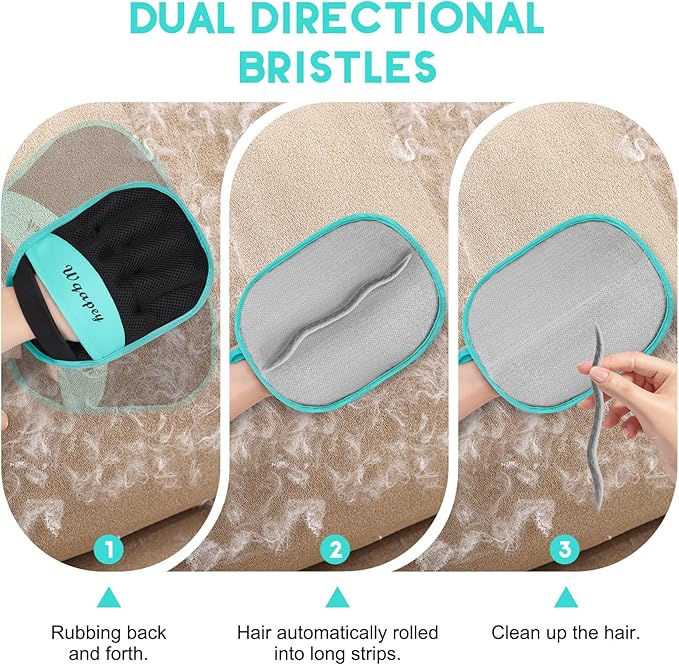 Pet Hair Remover, Electrostatic Pet Hair Removal Gloves, Reusable Cat & Dog Hair Remover for Couch, Furniture, Carpet, Curtain, Upgraded Animal Fur Removal Tool, Cat Grooming Gloves-1 PCS