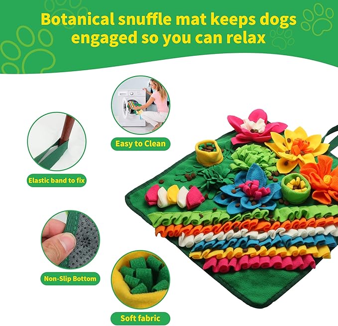 Snuffle Mat for Dogs - Christmas Dog Interactive Puzzle Toy for Mental Stimulation, Anxiety Relief & Slow Feeding, Fun Enrichment for Small/Medium Puppy & Cats