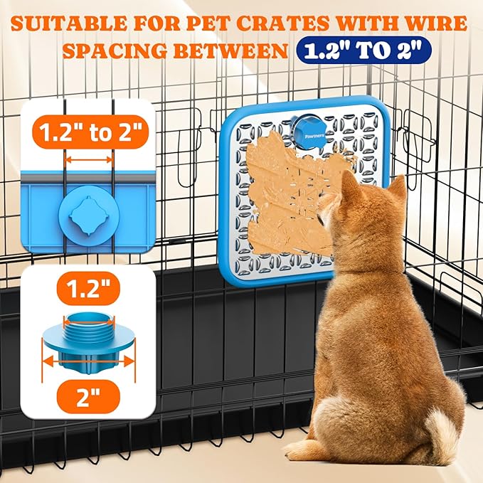 Lick Mat for Dogs: 2 Pack Stainless Steel Lick Mat for Cats, Crate Lick Mat for Dogs Large Breed, Dog Slow Feeder Mat for Bathing Grooming, Slow Feeding, Boredom & Anxiety Reducer, Blue