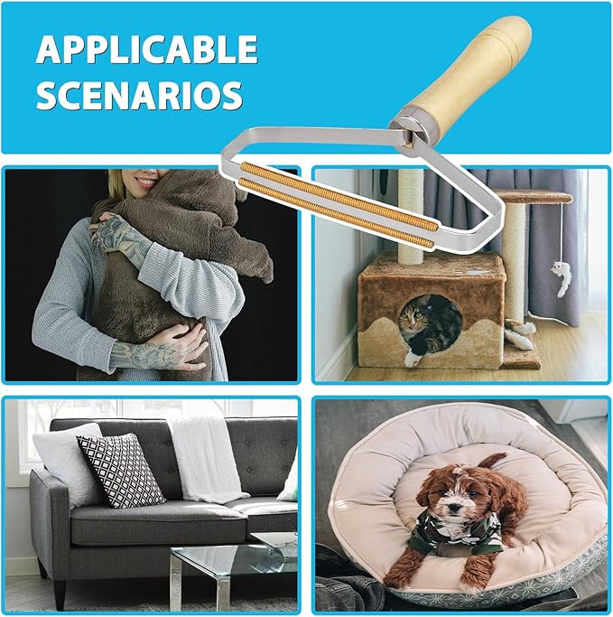 3 in 1 Carpet Rake Kit for Pet Hair Removal Tool - 45” Adjustable Long Handle Pet Hair Remover, Reusable Carpet Scraper Dog Cat Deep Hair Cleaner Remover Tool for Rugs, Mats, Couch, Furniture