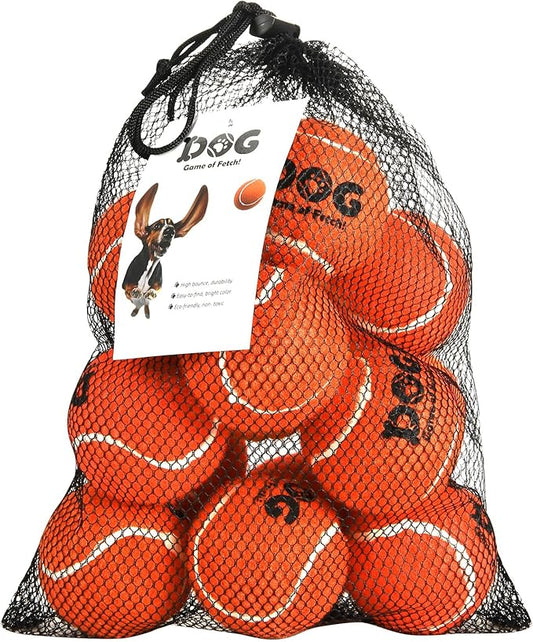 AMA SPORT Tennis Balls for Dogs 12 Pack 2.5" Orange Dog Tennis Balls for Puppy Small Medium Dog Toys, Designed for Dogs Floating, Water-Hunting, Fetch, Fun Playing, Daily Exercise, Mid-air Catching