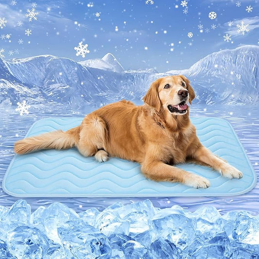 Dog Cooling Mat for Hot Weather-Waterproof Portable Pet Cooling Pad,Cool on Contact,for Crate, Cars & Outdoor Use, Relief for Overheated Dogs (59"x40")