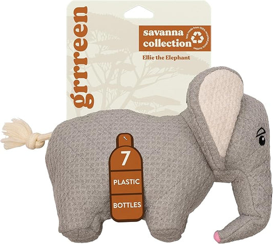 Savanna Collection Dog Toys | Jumbo Sized Ellie The Elephant | Cute, Durable, & Sustainable Plush Chew Toys for Dogs 50 lbs & up | Eco Friendly & 100% Recycled Materials