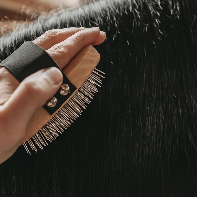 Long hair brush for dogs - with rounded metal tines, vegan, with beech wood from sustainable forestry, Made in Germany, BRUSH LONG HAIR by LILA LOVES IT