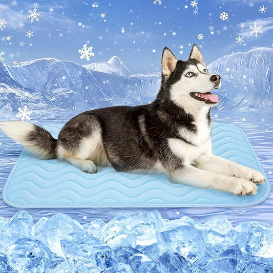 Dog Cooling Mat, Portable Dog Crate Pad, Washable Pad Bed, Indoor Outdoor Uses in Kennel, Bed, Sofa or Car, Providing a Cool and Comfortable Experience for Your pet During Summer (40"x28")