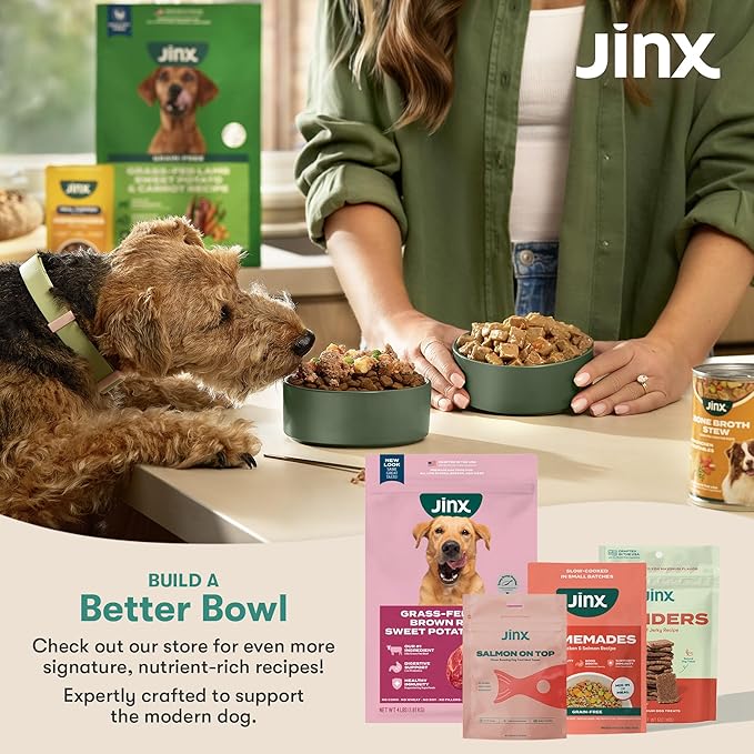 Jinx Premium Freeze-Dried Dog Food Toppers, Salmon on Top - Healthy & Natural Meal Toppers for Dogs with Real Chicken with Real Ingredients & No Fillers - Pet Products for All Lifestages - 3oz