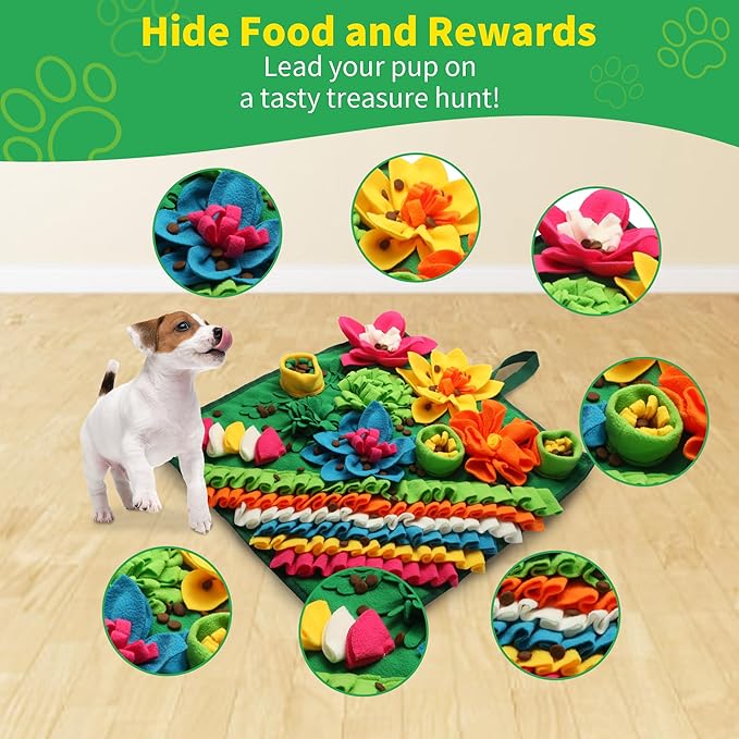 Snuffle Mat for Dogs - Christmas Dog Interactive Puzzle Toy for Mental Stimulation, Anxiety Relief & Slow Feeding, Fun Enrichment for Small/Medium Puppy & Cats