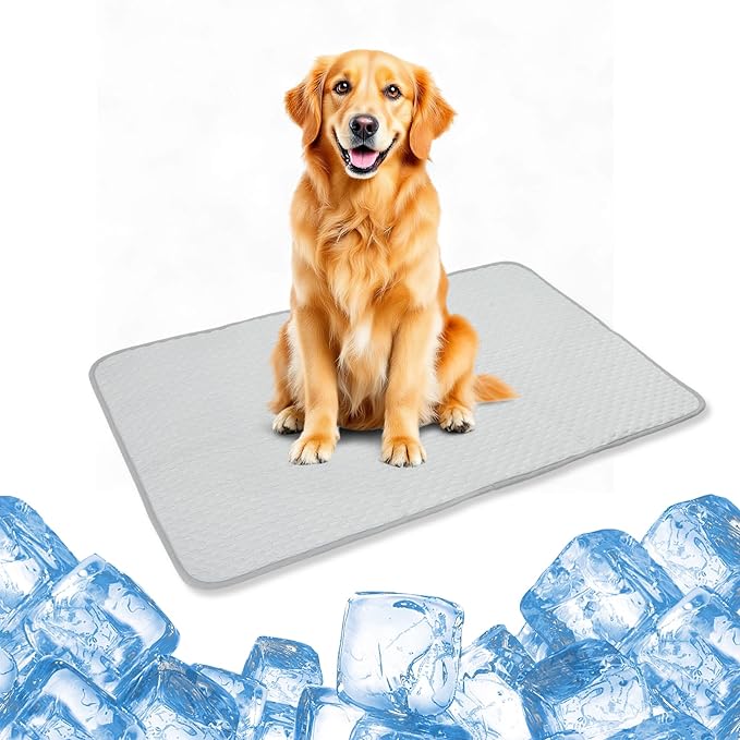 Dog Cooling Mat, Portable Pets Cool Mat, Durable Machine Washable Pets Pad, X-Large, Grey