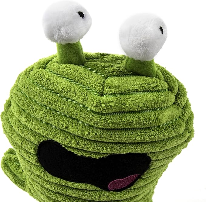 goDog PlayClean Germs Squeaky Plush Dog Toy with Odor-Eliminating Essential Oils, Chew Guard Technology - Green, Large