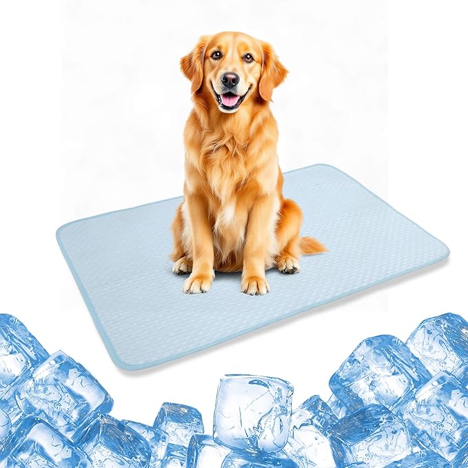Dog Cooling Mat, Durable Machine Washable Pets Cool Pad, X-Large, Blue