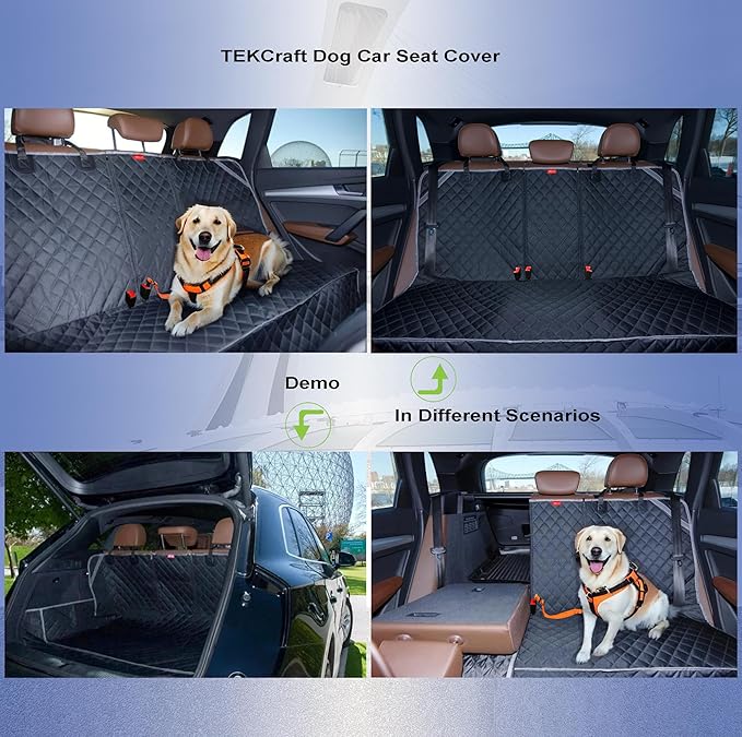 Dog Car Seat Cover Pet Back seat Cover for Dogs Rear Seat Cover Backseat Protector Auto Bench Covers Waterproof Protectors Universal Accessories fit for Cars SUVs Trucks