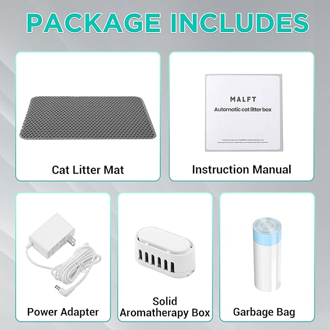 90L Self-Cleaning Litter Box – WiFi Connected Automatic Cat Litter Box, Silent Night Mode, Child & Pet Safe, Works for Multiple Cats (Comes with Anti-Slip Mat & Waste Bags)