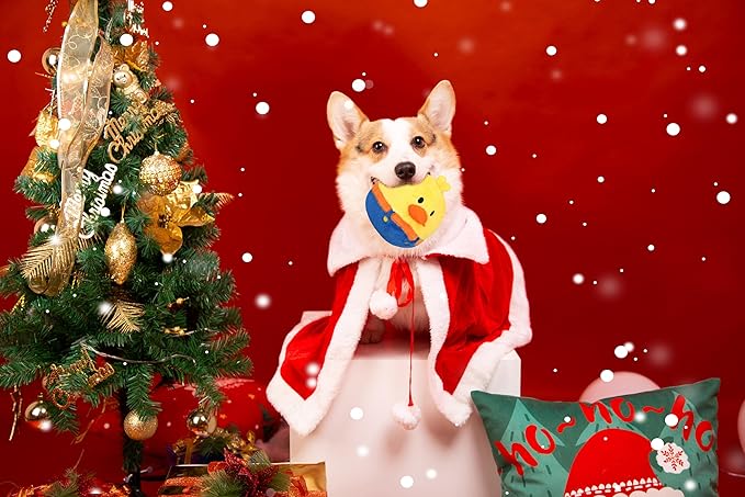 Rechargeable Interactive Moving Dog Toys, Automatic Crazy Jumping Duck for Boredom, Attractive Squeaky Plush Duck Covers A Talking Bouncing Ball with Recording Playback, Puppy Toys to Keep Them Busy