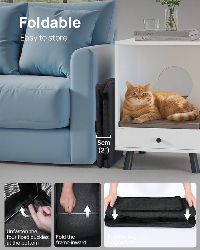 Airline Approved Cat Carrier, Pet Carrier Soft-Sided, Portable Dog Carrier with Stable Structure, TSA Approved Pet Carrier for Pets Less Than 12lbs, Cat Carrier Bag Suitable for Travel, Dark Gray