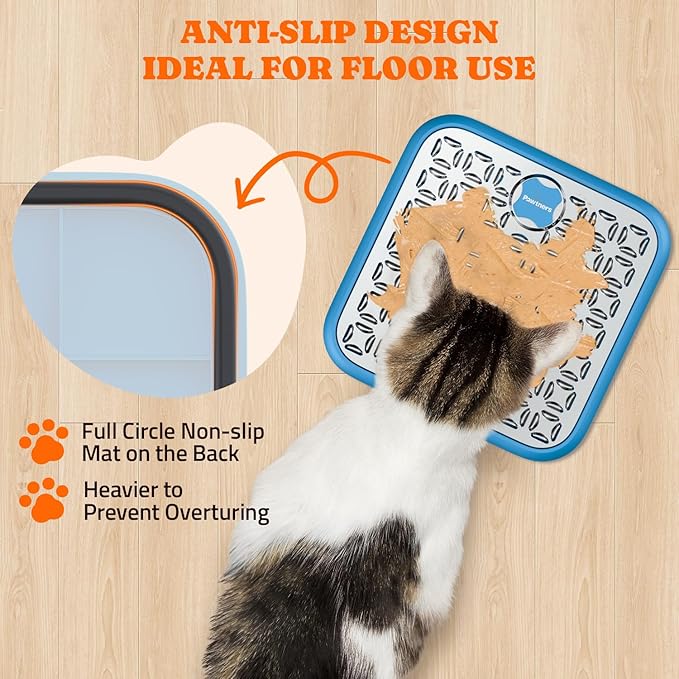 Stainless Steel Large Lick Mat for Dogs: Dog Lick Mats for Large Dogs, Cat Licking Pads for Crate Boredom & Anxiety Reduce, Slow Feeding, Cat Slow Feeder Mat with a Spatula, Scrubbing Brush