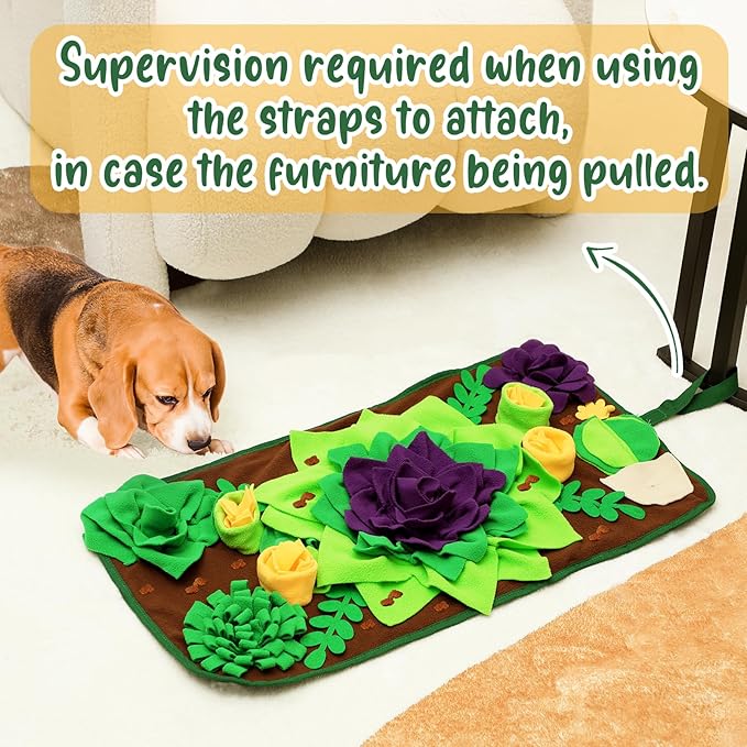 CiyvoLyeen Snuffle Mat for Small & Medium Dogs and Cats, 30.7''x 15.7'' Dog Feeder Puzzle Enrichment Game, Slow Eating Feeding Mat, Foraging Mat for Rabbit, Pig, Stress Relief Puppy Gift for Pet Lover