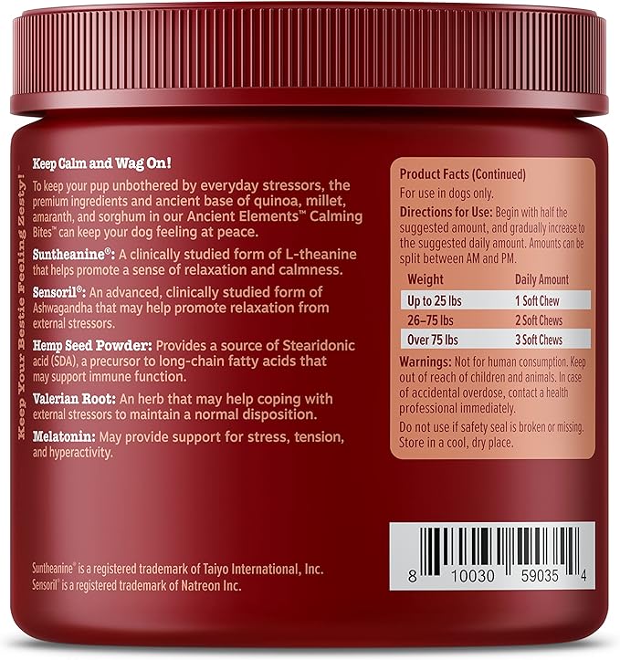 Zesty Paws Calming Chews for Dogs - for Everyday Stress, Relaxation, Composure, and Separation