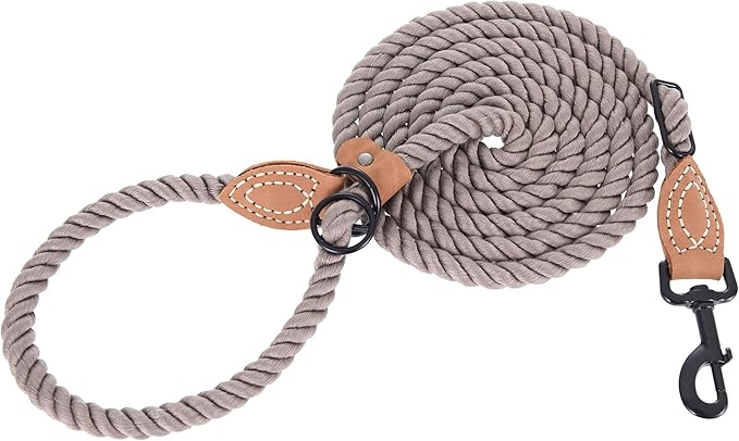 Mile High Life Hands Free Dog Leash, Crossbody Waist Leash with Genuine Leather Connection, Multifunctional Adjustable Slip Lead for Dog Walking Running (Camel, 8FT)