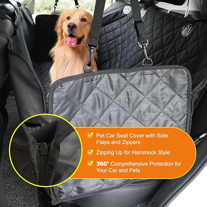 ICWEIMEI Dog Car Seat Cover, Waterproof Back Seat Covers for Dog Travel Non-Slip Pet Car Seat Protector Pet Car Seat Cover for Cars Trucks SUV
