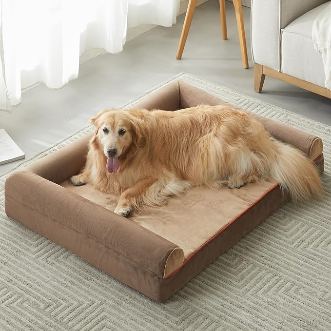 BFPETHOME Washable Dog Bed for Extra Large Dogs - Orthopedic, Waterproof, Nonskid, Egg-Crate Foam Pet Sofa