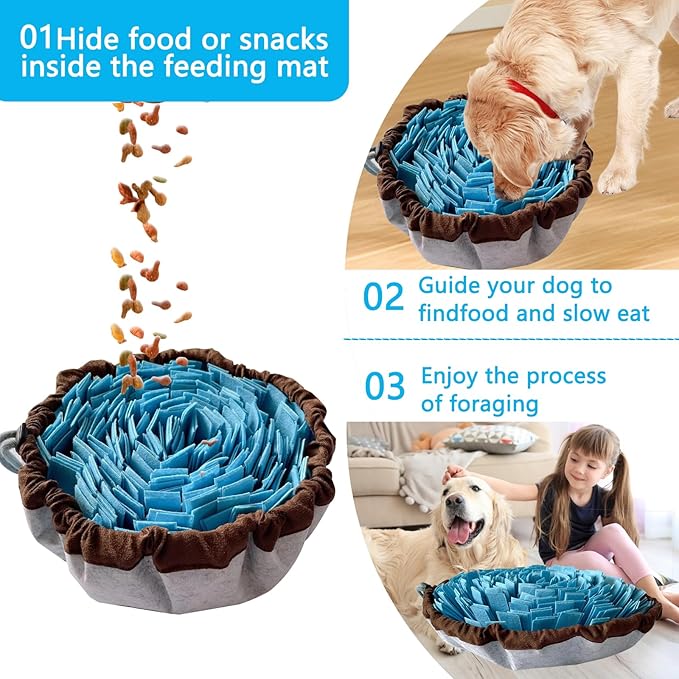 Snuffle Mat for Dogs-Cats-Dog Puzzle Toys, Adjustable Pet Foraging mat for Smell Training, Vivifying Snuffle Mat for Dogs,Dog Digging Toys Encourages Natural Foraging Skills and Mental Stimulation