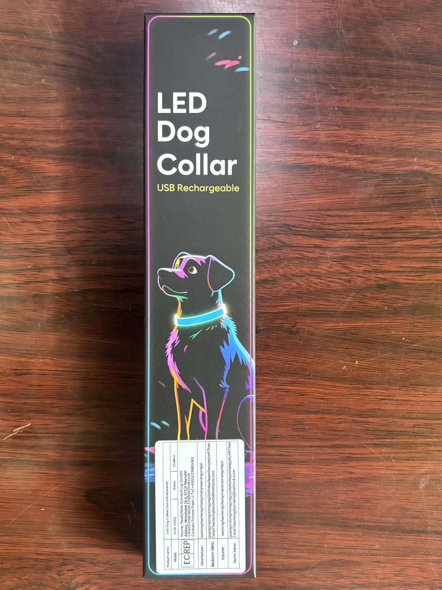 Light Up Dog Collar, Multicolor LED Dog Collar with 7 Lighting Modes - USB-C Rechargeable, Real-Time Battery Indicator, Waterproof & Adjustable Glow Collar for Safe Night Walks (M)