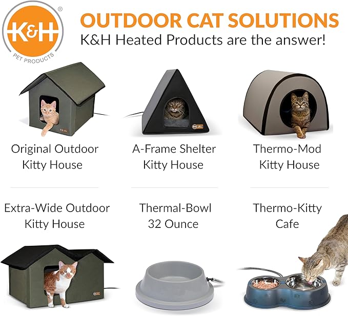 K&H Pet Products Lectro-Soft Orthopedic Outdoor Heated Cat Bed for Outdoor Cat Houses, Automatic Warming Pad, Soft and Flexible, Waterproof, Washable Cover - Small 18 X 14in Tan 20W (Pack of 6)