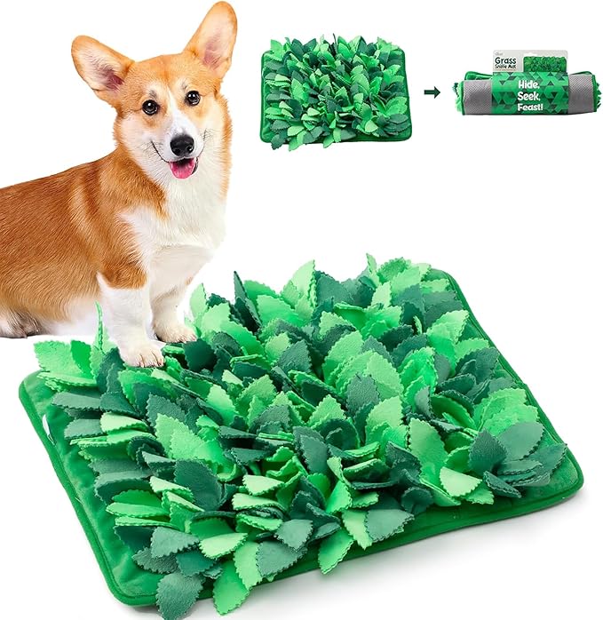 Snuffle Mat & Slow Feeder for Dogs - Interactive Dog Puzzle Toys for Smell Training
