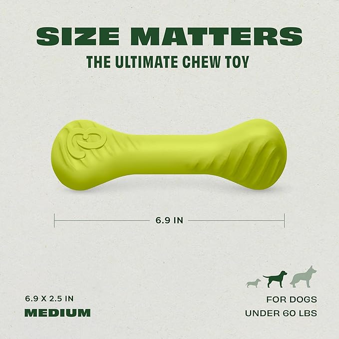 Benebone Natural Rubber Dog Bone Chew Toy, Natural Rubber