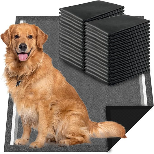 Charcoal Dog Pee Pads Extra Large 28“x34”, Puppy Pads XL 30 Count, Potty Pads for Dogs, Disposable Urine Bed Pads for Odor-Control, X-Large Piddle Underpads, Training Liners for Housebreaking