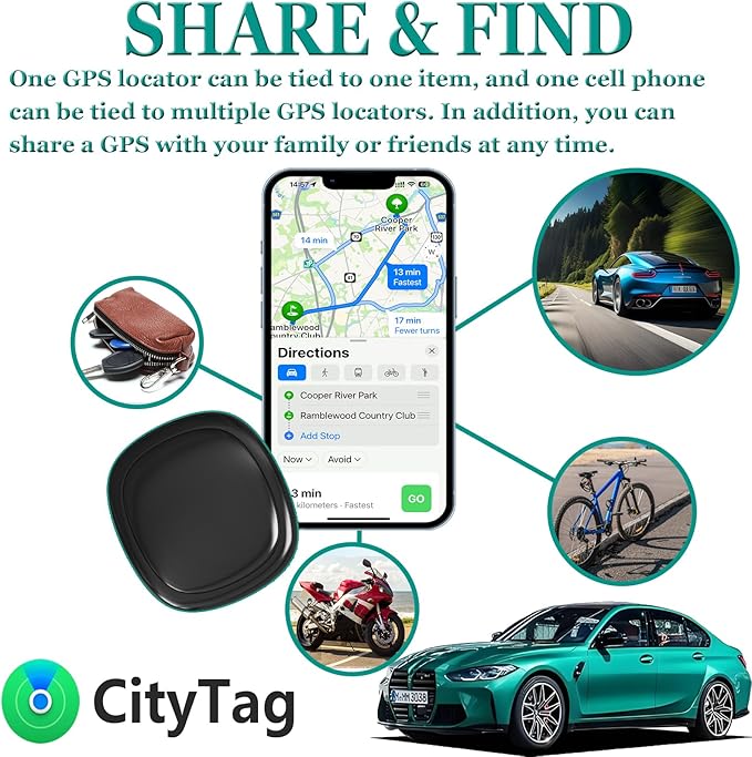 GPS Tracker for Vehicles,Mini Portable Magnetic Car GPS Tracking,Full Global Coverage Location GPS Tracker for Kids,Dogs,No Subscription Required/No Monthly Fee/No SIM Card Required