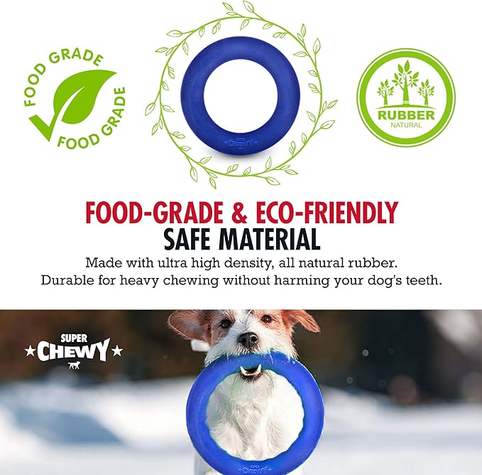 Tuff Pupper SuperChewy Tough Dog Ring Toy | Lifetime Replacement | Strong Natural Rubber | Chew Toys for Aggressive Chewers | Durable Tug Play | Strong Dog Ring Toy | Large Breed Tested