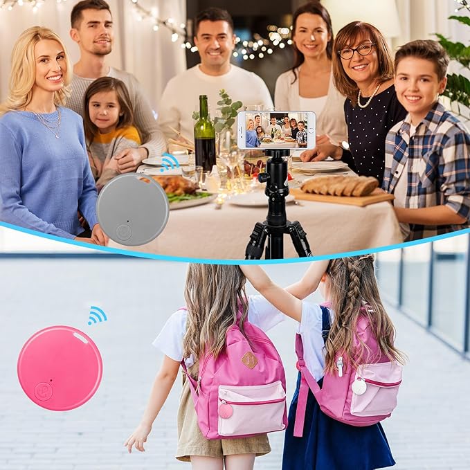 Konohan 5 Packs Portable GPS Tracking Mobile Tracking Anti Loss Smart Device Key Finder Locator GPS Finders Tracker Device for Pets Dog Cat Wallet Keychain Luggage, Alarm Reminder(Cute)