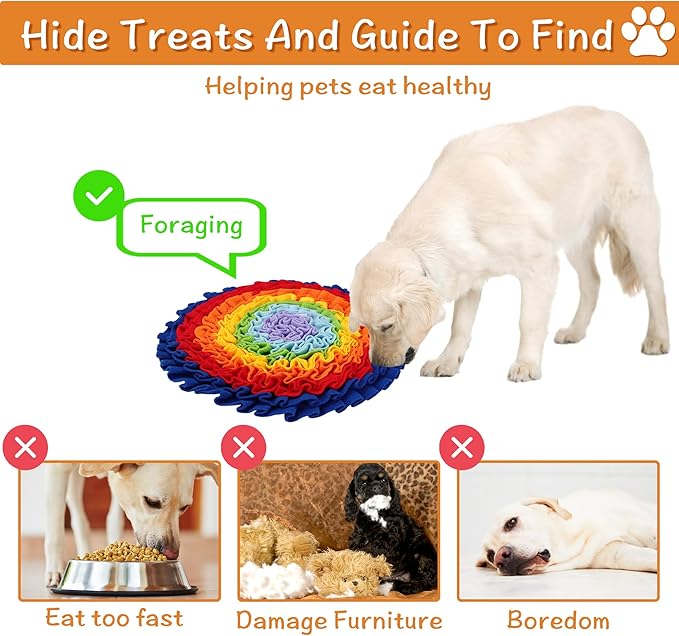 2 Pcs Snuffle Mat for Dogs, Pet Slow Feeding Interactive Toys for Smell Training, Foraging Skills, Suitable for Puppy or Cat