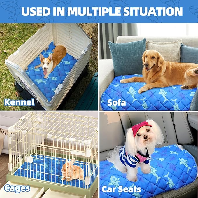 Homimp Dog Cooling Mat,19.5" x 27.5" Thicken Self-Cooling Mat for Dog&Cat,Internal Waterproof& Endothermic,Washable Pet Ice Cool Pad Blanket,Pet Sleeping Pad for Indoor Outdoor in Summer, Non-Toxic