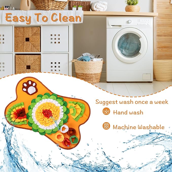 Snuffle Mat for Dogs – Pet Washable Slow Food Toy, Mental Stimulation Mat to Reduce Boredom(24”*16”)