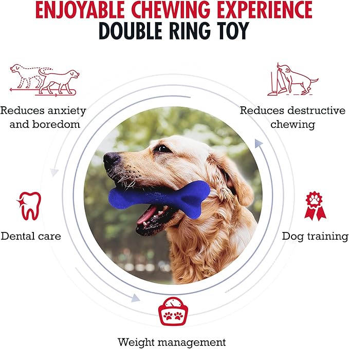 Tuff Pupper SuperChewy Tough Dog Bone Toy | Lifetime Replacement | Strong Natural Rubber | Great Dog Fetch Toy | Chew Toys for Dogs | Ultra Durable Chew Toys for Moderate Chewers | Large Breed Tested