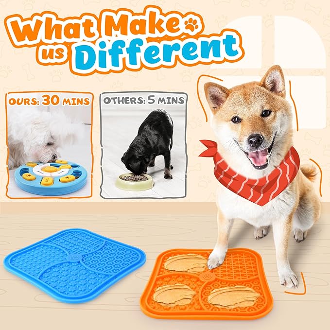 Advanced Dog Puzzle Toys for IQ Training & Mental Stimulation,Dog Lick Mat with Suction Cups for Anxiety Relief and Keeping Them Busy