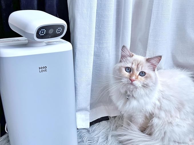 Automatic Cat Feeder with Camera 360°, 2K HD Video with Night Vision & 2-Way Audio, 5G Cat Food Dispenser with Low Food Sensor, Record Lovely Moments, O Sitter VIP Version