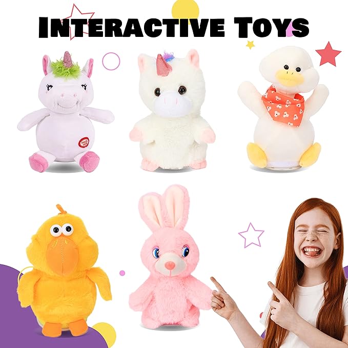 Hopearl Talking Panda Repeats What You Say Nodding Electric Interactive Animated Toy Speaking Plush Buddy Gift for Toddlers, 7''