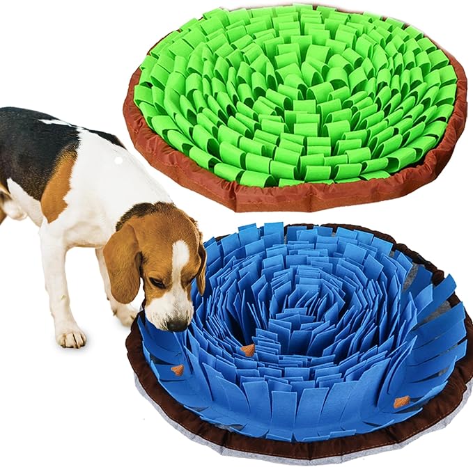 Snuffle Mat for Dogs, 2 PCE Dog Snuffle Mat Adjustable Size Encourages Natural Foraging Skills for Cat and Rabbit or Other Pet